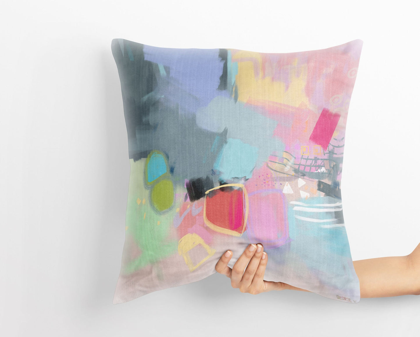 Throw Pillow Cover, Abstract Pillow, Original Art Pillow, Blue Pillow, Modern Pillow, Large Pillow Cases, Nursery Pillows, Fashion