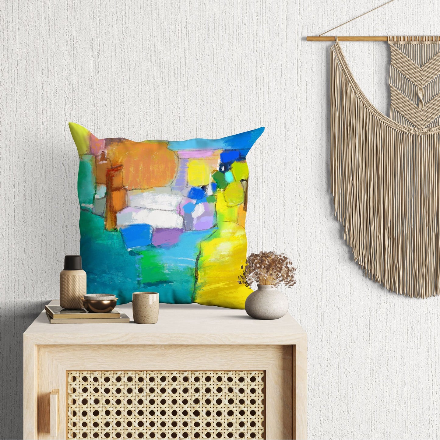 Abstract Pillow Case, Soft Pillow Cases, Colorful Pillow Case, Modern Pillow, 24X24 Pillow Case, Home Decor Pillow, Indoor Pillow Cases