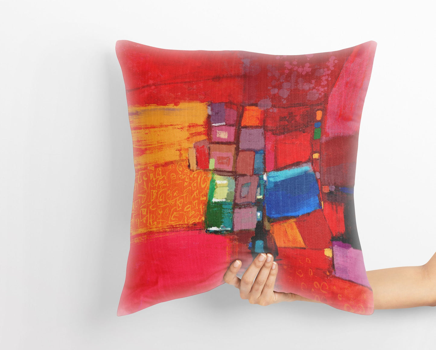 Throw Pillow, Abstract Throw Pillow, Artist Pillow, Red Pillow Cases, Beautiful Pillow, Pillow Covers 20X20, Home Decor Pillow, Holiday Gift