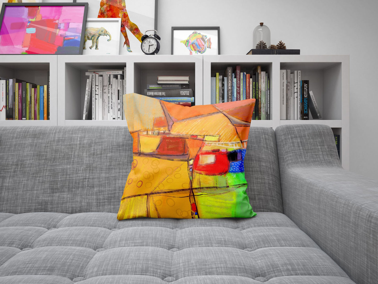 Throw Pillow, Abstract Pillow Case, Designer Pillow, Bright Yellow Pillow, Beautiful Pillow, 24X24 Pillow Case, Home Decor Pillow