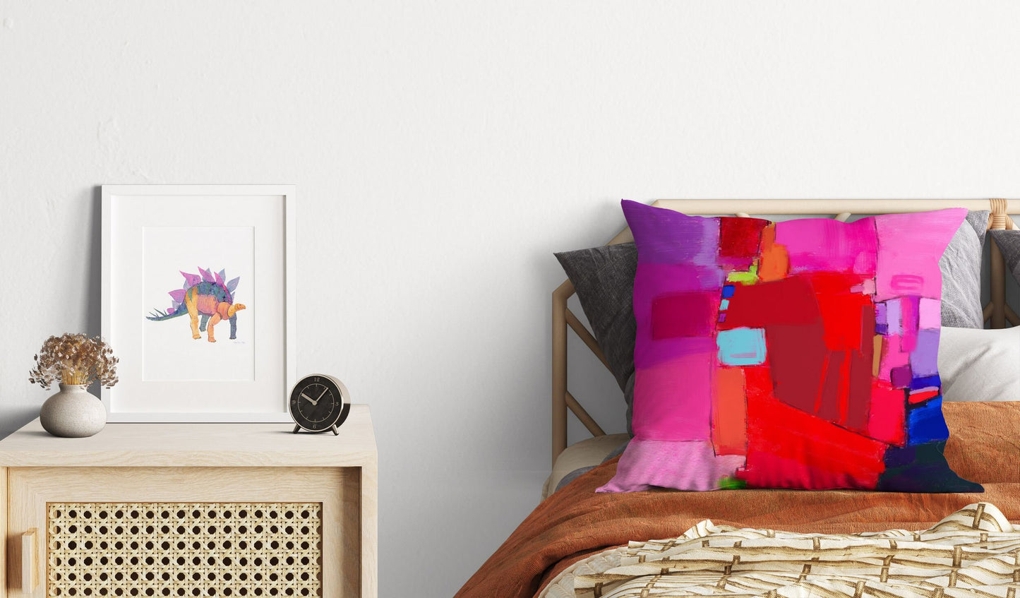 Girl Pillow, Tapestry Pillows, Abstract Pillow Case, Art Pillow, Red Pillow Cases, Modern Pillow, Square Pillow, Housewarming Gift
