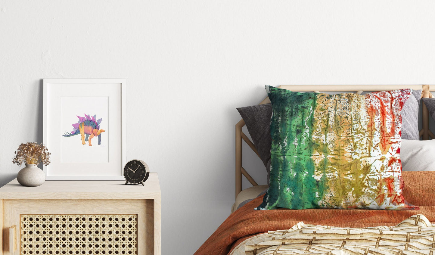 Spring Pillow Cases, Decorative Pillow, Abstract Pillow Case, Original Art Pillow, Green Pillow Cases, Watercolor Pillow Cases