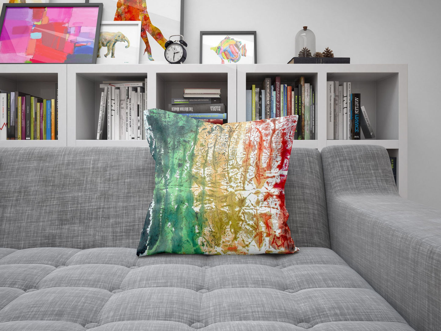 Spring Pillow Cases, Decorative Pillow, Abstract Pillow Case, Original Art Pillow, Green Pillow Cases, Watercolor Pillow Cases
