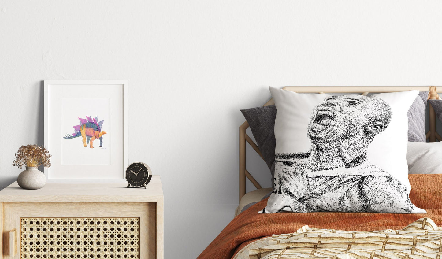 Throw Pillow Cover, Kobe Bryant Art Pillow, Black White Pillow, Modern Pillow, Square Pillow, Housewarming Gift, Holiday Gift, Sports Art