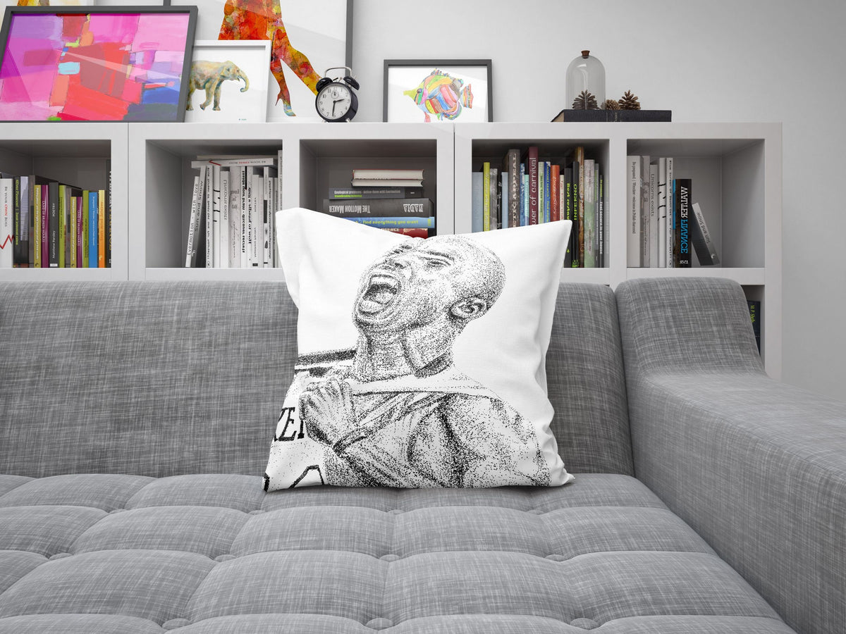 Throw Pillow Cover, Kobe Bryant Art Pillow, Black White Pillow, Modern Pillow, Square Pillow, Housewarming Gift, Holiday Gift, Sports Art