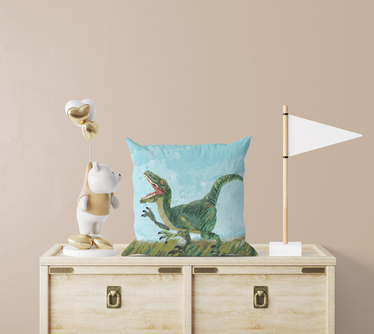 Tyrannosaurus Rex Dinosaur Pillow Cases For Kids, Toss Pillow, Abstract Throw Pillow Cover, Original Art Pillow, Green Pillow Cases, Fashion