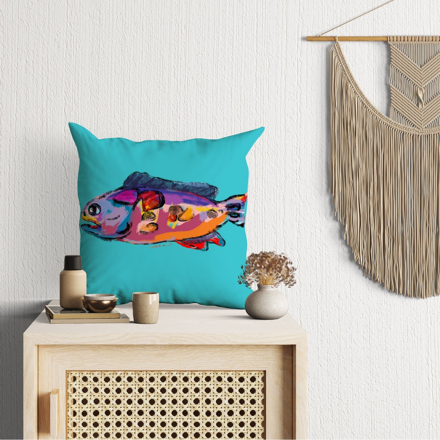 Tropical Fish Throw Pillow Cover, Tropical Pillow Cases, Cute Pillow Cases, Square Pillow, Home Decor Pillow, Pillow Cases For Kids