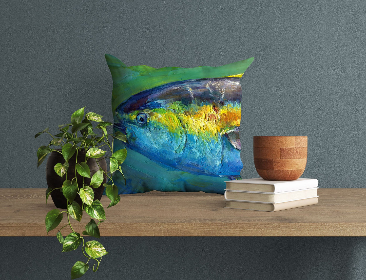 Tuna Fish, Pillow Cases, Spring Throw Pillow, Artist Pillow, Green Pillow Cases, Cute Pillow Cases, 24X24 Pillow Case, Nursery Pillows