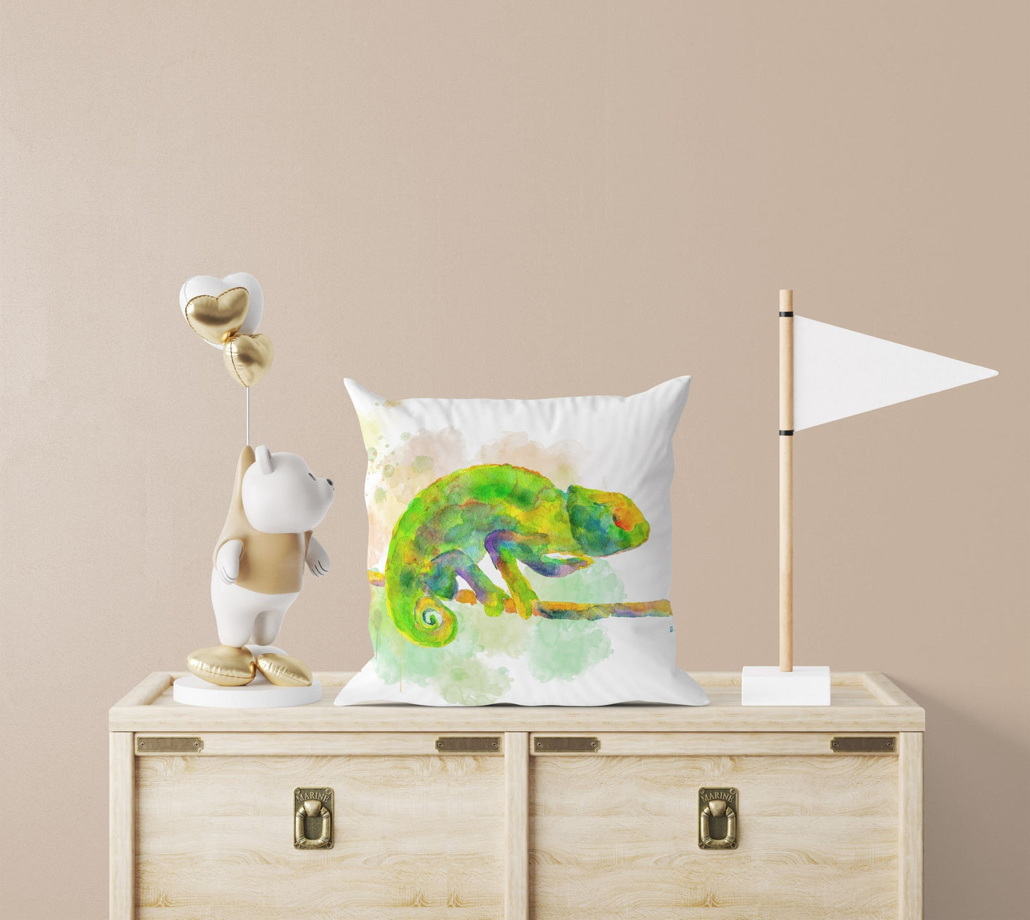 A Green Chameleon Cute Pillow Cases, Pillow Cases For Kids, Animal Pillow, Artist Pillow, Green Pillow Cases, Fashion, Nursery Decor