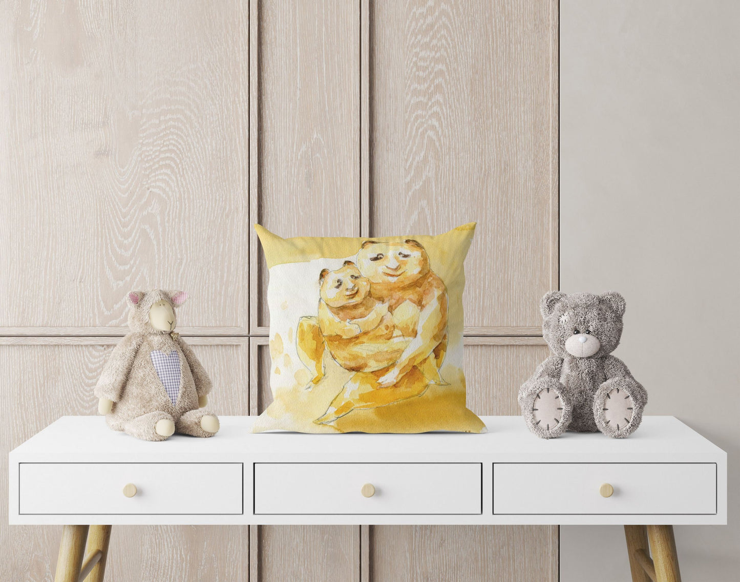 Pandas Mother And Child Fun Throw Pillows, Pillow Cases For Kids, Soft Pillow Cases, Fashion, Baby Shower Gift, Sofa Pillows