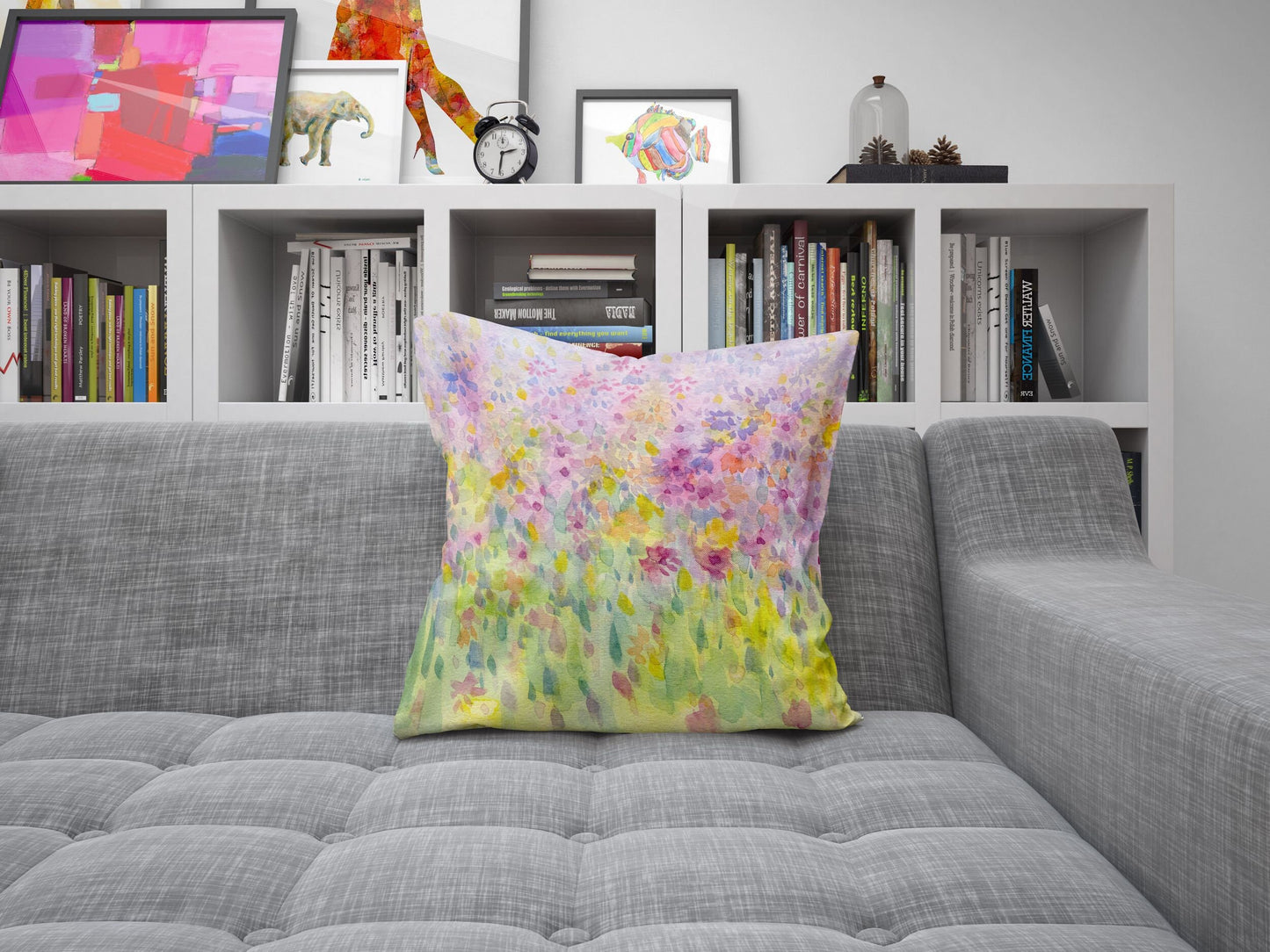 Throw Pillow Cover, Floral Throw Pillow, Artist Pillow, Colorful Pillow Case, Modern Pillow, Pillow Covers 20X20, Farmhouse Decor