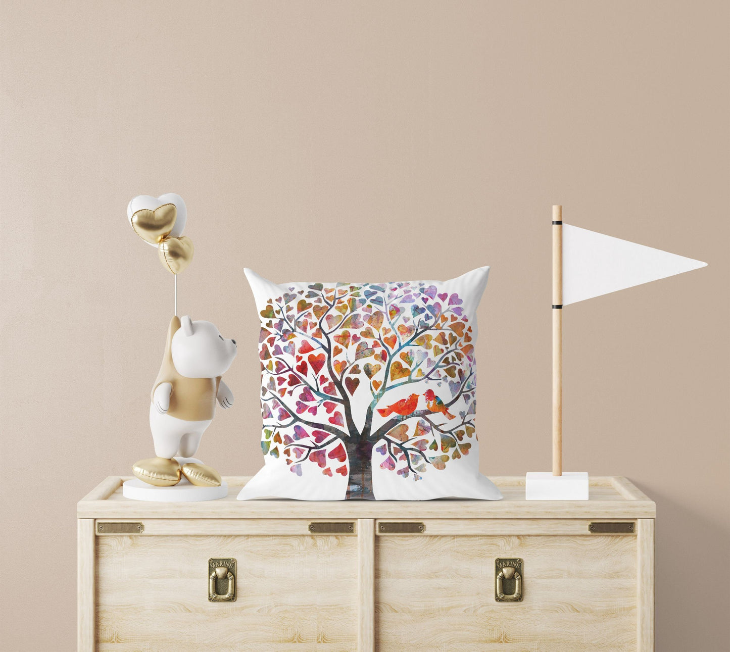 Tree Of Love, Throw Pillow Cover, Abstract Throw Pillow Cover, Colorful Pillow Case, Couple Pillow Cases, Pillow Cases For Couples