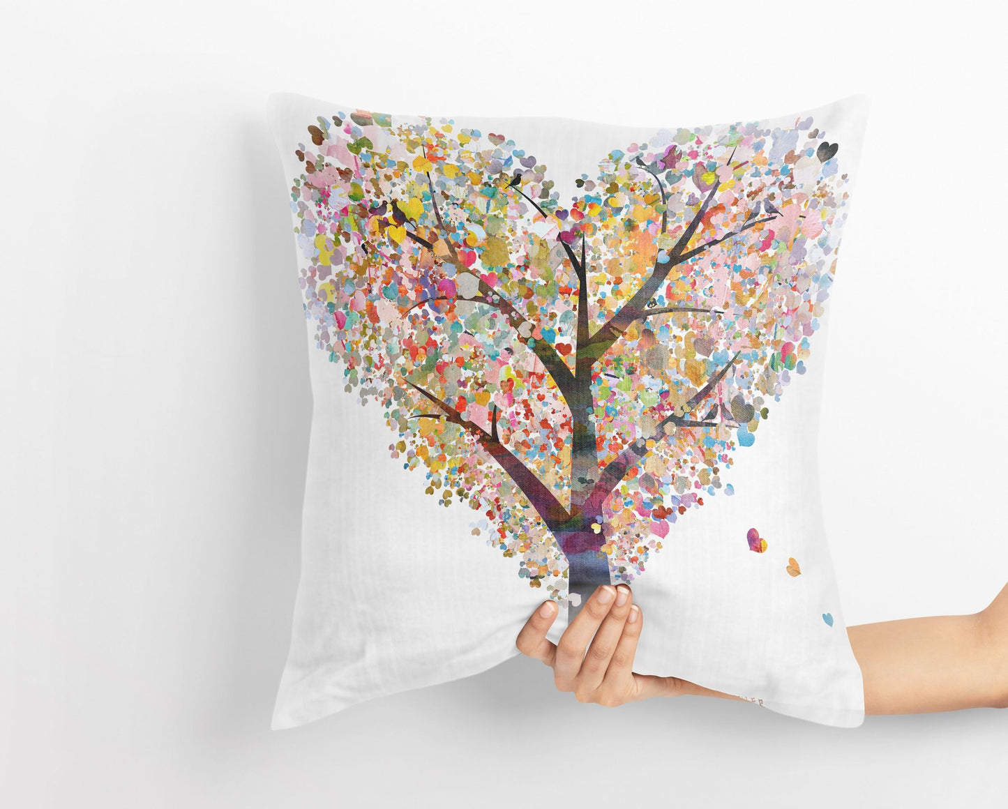 Tree Of Love, Throw Pillow, Abstract Throw Pillow, Colorful Pillow Case, Modern Pillow, Wedding Pillow Cases, Pillow Cases For Couples