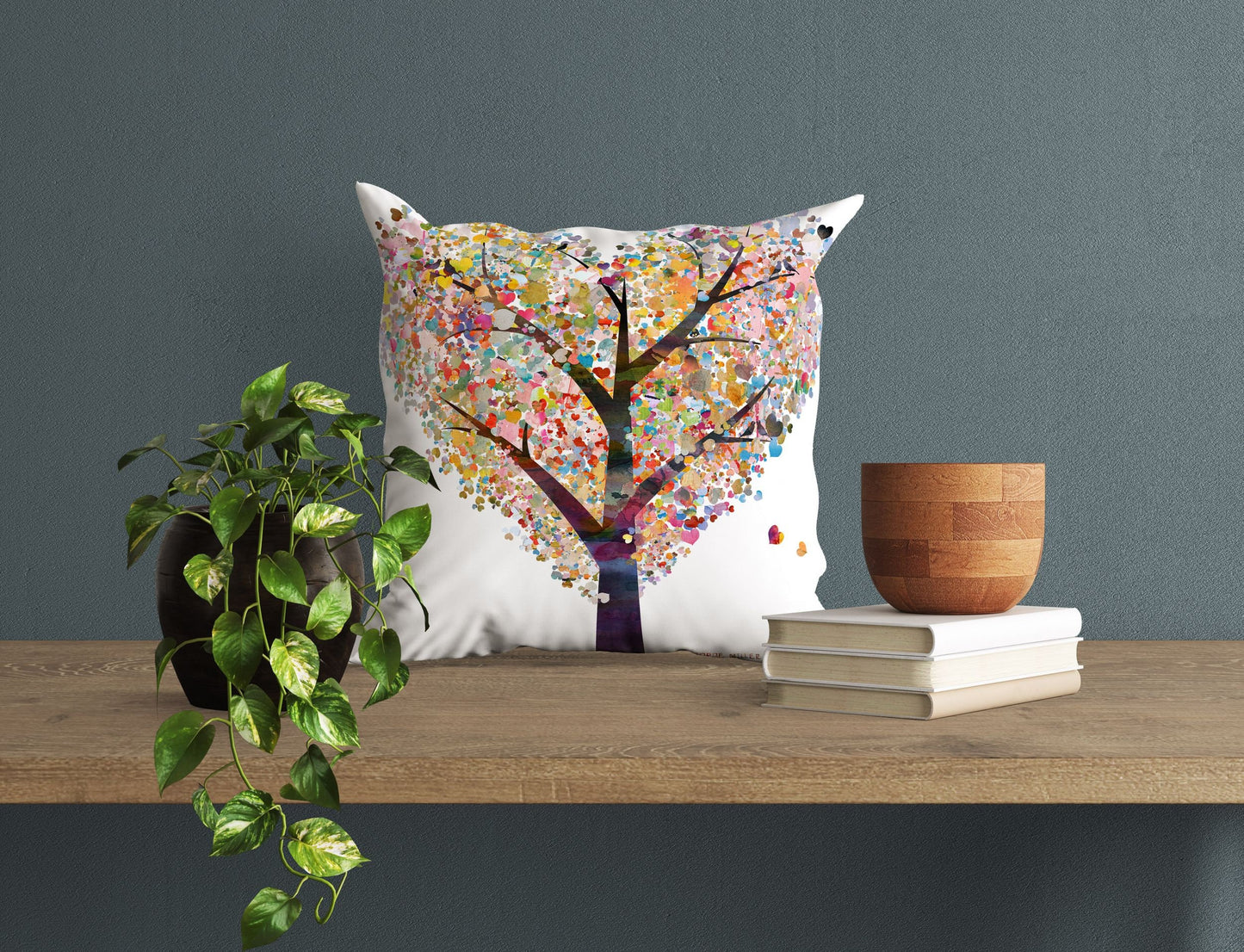 Tree Of Love, Throw Pillow, Abstract Throw Pillow, Colorful Pillow Case, Modern Pillow, Wedding Pillow Cases, Pillow Cases For Couples