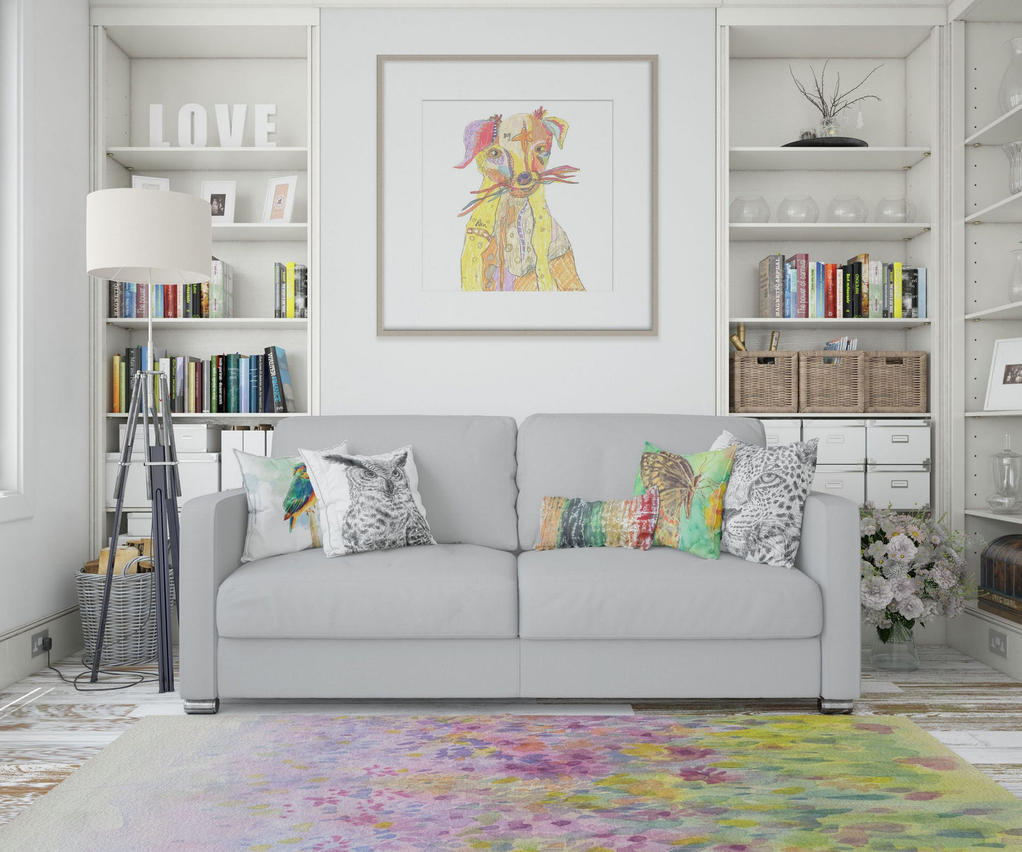 Rugs And Carpet, Large Area Rugs, Thick Carpet, Rectangle Rug, Rainbow Area Rug, Floral Rug, Modern Area Rug, Housewarming Gift, Made In USA