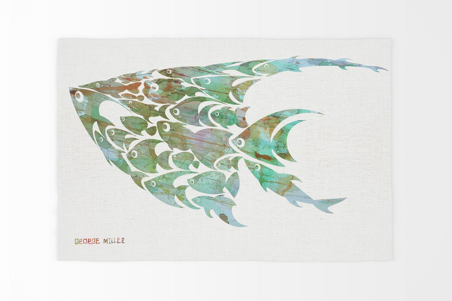 Carpet Rug, Oversize Rug, Thick Carpet, Rectangle Rug, Colorful Rug, Shoal Of Fish, Ethnic Rug, Kids Area Rug, Made In Usa, Flat Woven Rug