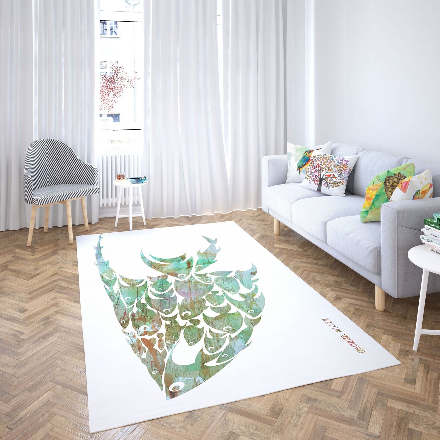 Carpet Rug, Oversize Rug, Thick Carpet, Rectangle Rug, Colorful Rug, Shoal Of Fish, Ethnic Rug, Kids Area Rug, Made In Usa, Flat Woven Rug