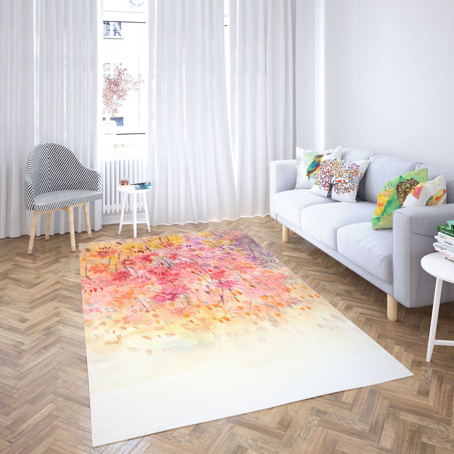 Rugs And Carpet, Oversize Rug, Thick Carpet, Rectangle Area Rug, Colorful Rug, Floral Rug, Modern Carpet, Home And Living, Made In USA