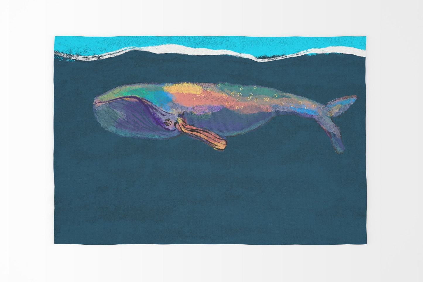 Kids Rug, Best Area Rug, 4X6 Area Rug, Thick Carpet, Rectangle Rug, Colorful Rug, Blue Whale, Modern Area Rug, Living Room Mat, Made In USA