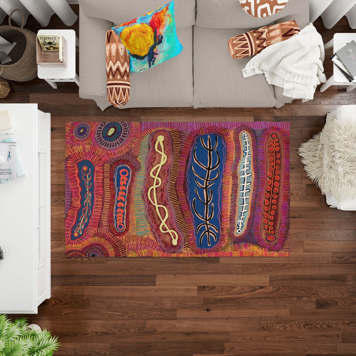 Carpet Rug, Large Rug, Durable Rug, Rectangle Rug, Error, Austrialian Aboriginal Rug, Modern Area Rug, Rugs For Bedroom, Made In USA