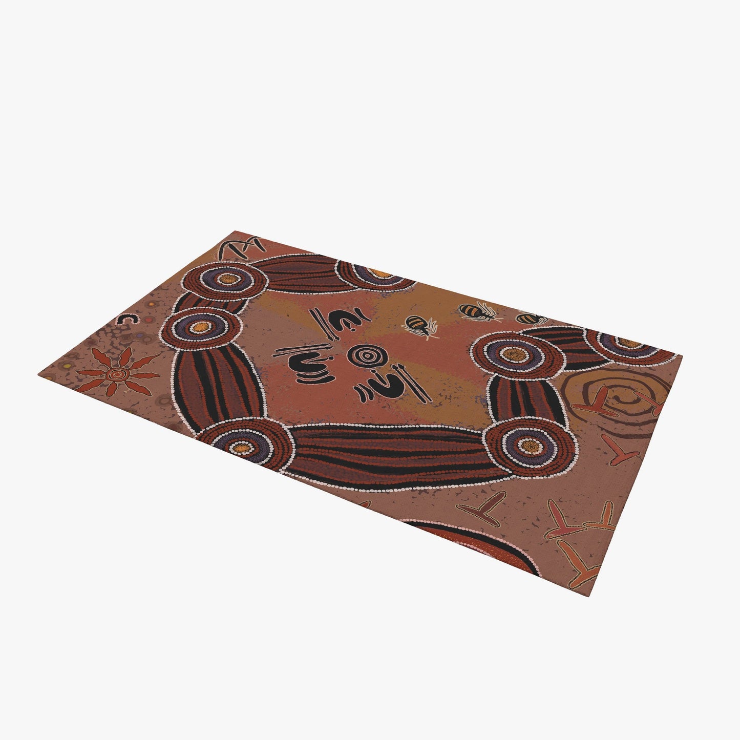 Carpet Rug, Large Area Rug, Durable Rug, Rectangle Area Rug, Brown Rug, Abstract Rug, Ethnic Rug, Gift For Him, Made In Usa, Flat Woven Rug