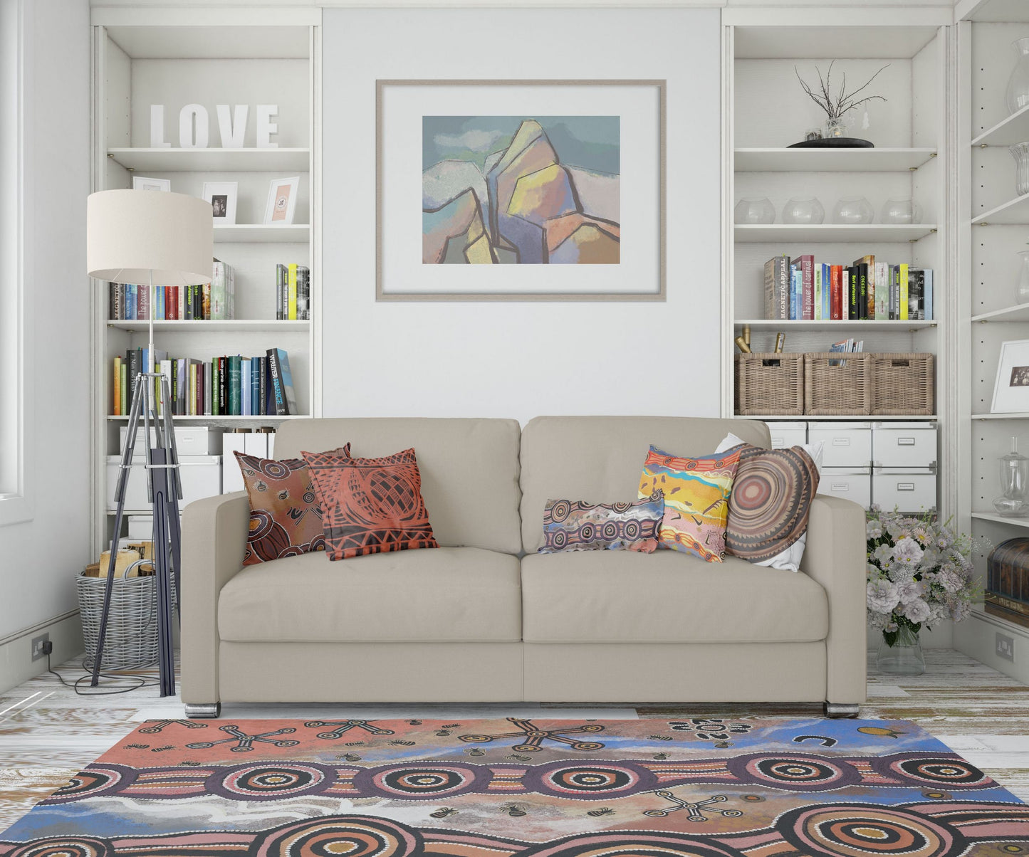 Large Area Rugs, Thick Carpet, Rectangle Rug, Error, Austrialian Aboriginal Rug, Modern Area Rug, Rugs For Living Room, Made In USA