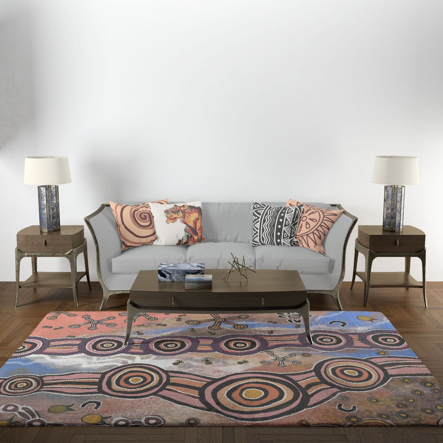 Large Area Rugs, Thick Carpet, Rectangle Rug, Error, Austrialian Aboriginal Rug, Modern Area Rug, Rugs For Living Room, Made In USA