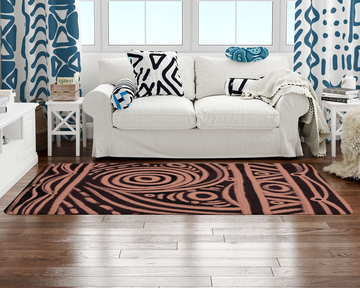 Large Area Rug, Durable Rug, Rectangle Rug, Beige And Black Rug, Abstract Rug, Contemporary Rug, Floor Rugs, Made In Usa, Flat Woven Rug