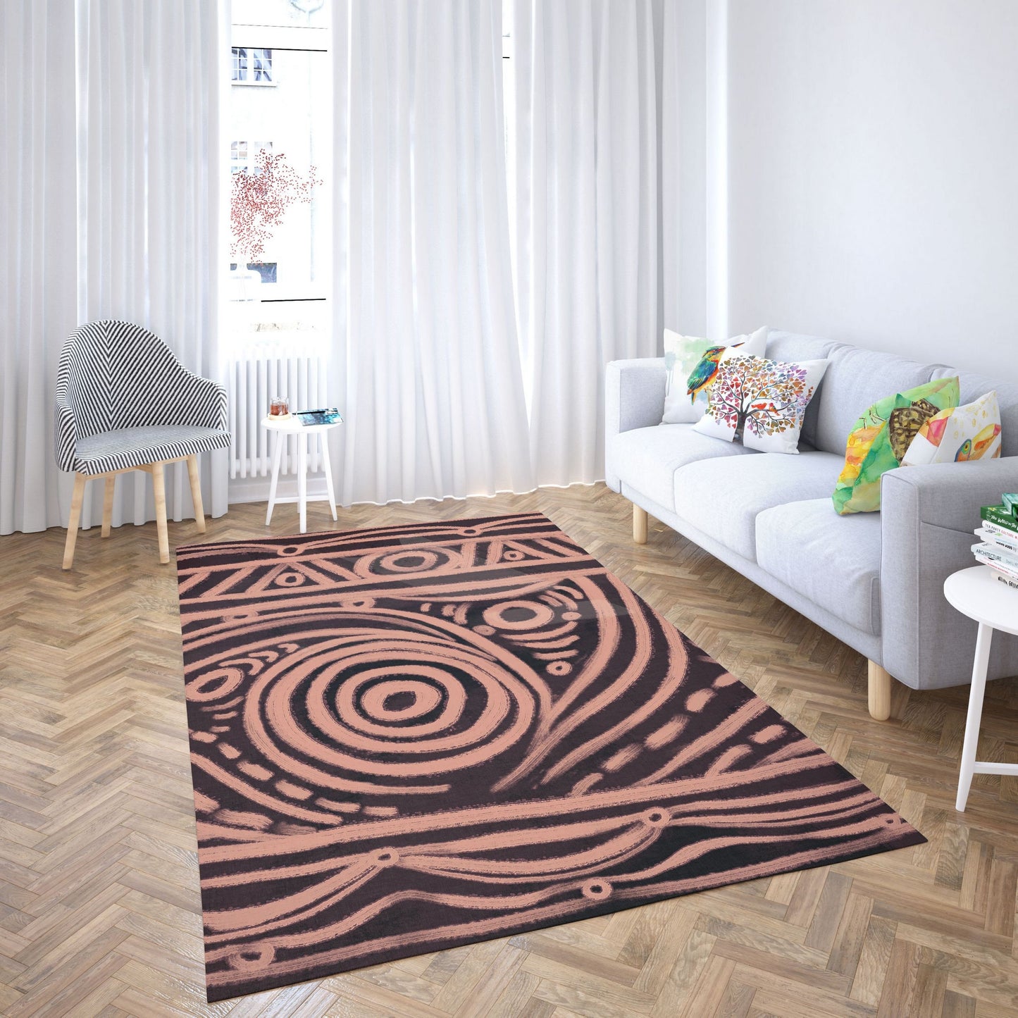 Large Area Rug, Durable Rug, Rectangle Rug, Beige And Black Rug, Abstract Rug, Contemporary Rug, Floor Rugs, Made In Usa, Flat Woven Rug