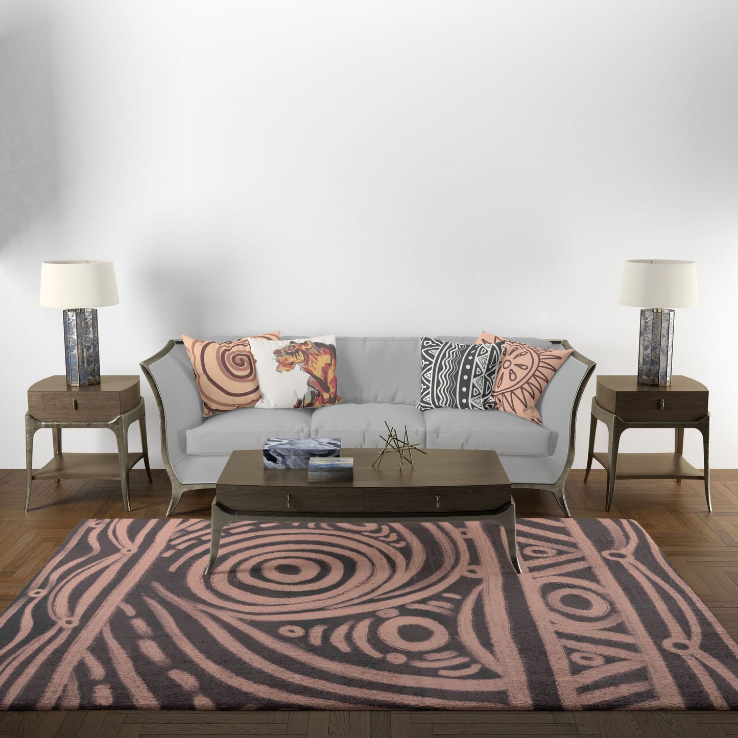 Large Area Rug, Durable Rug, Rectangle Rug, Beige And Black Rug, Abstract Rug, Contemporary Rug, Floor Rugs, Made In Usa, Flat Woven Rug