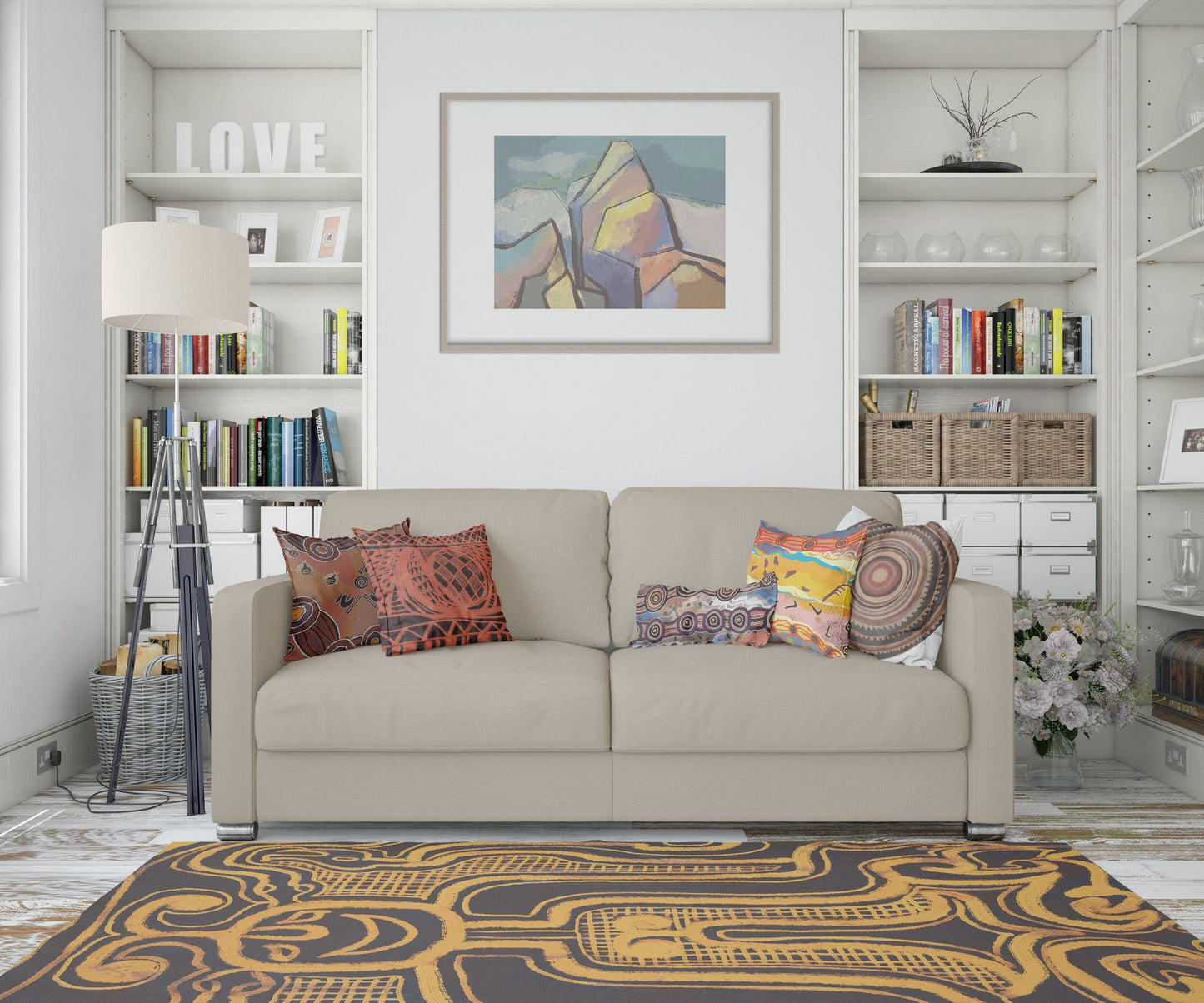 Decorative Rug, Oversize Rug, Durable Rug, Rectangle Area Rug, Abstract Rug, Stylish Carpet, Home Decor Rug, Made In Usa, Flat Woven Rug