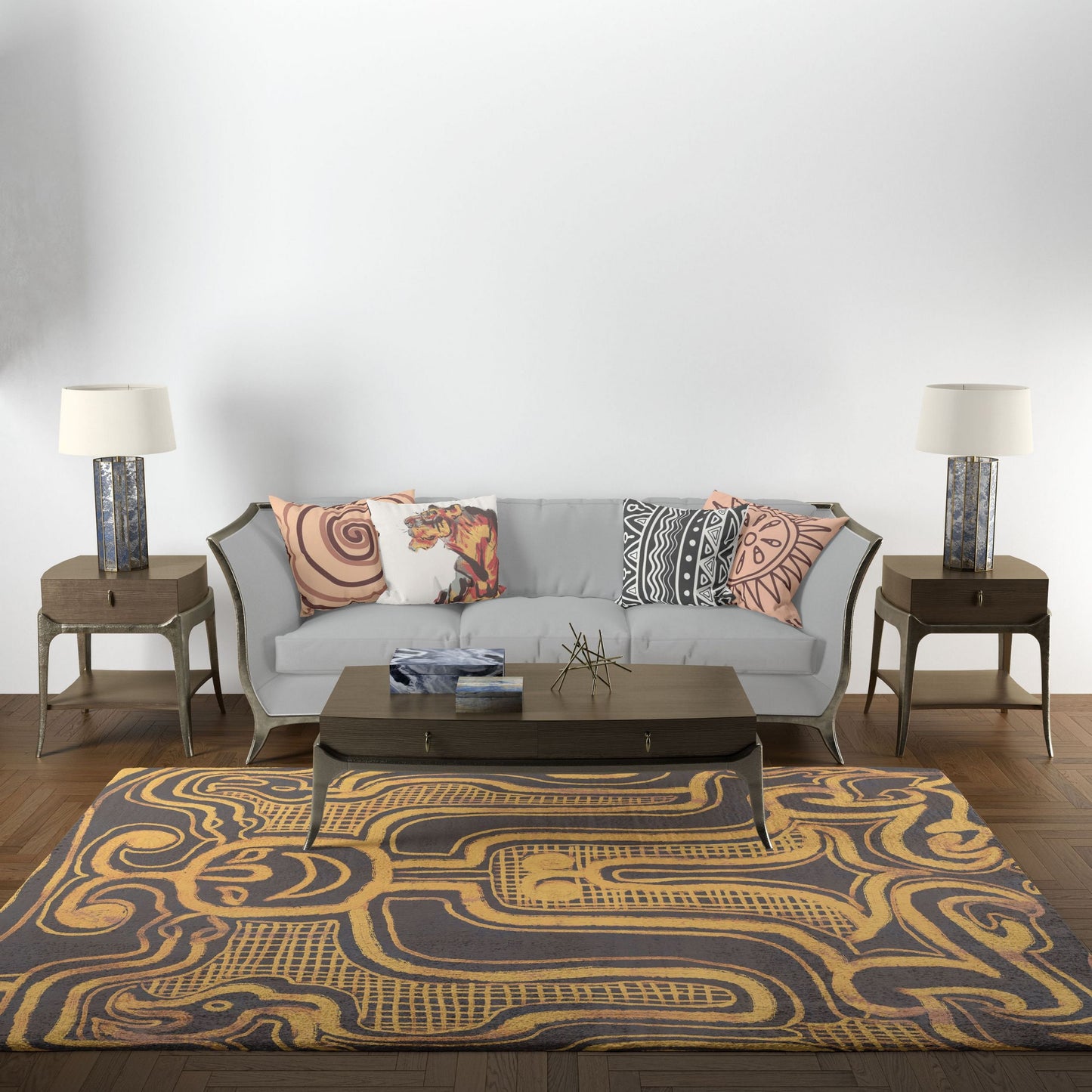 Decorative Rug, Oversize Rug, Durable Rug, Rectangle Area Rug, Abstract Rug, Stylish Carpet, Home Decor Rug, Made In Usa, Flat Woven Rug