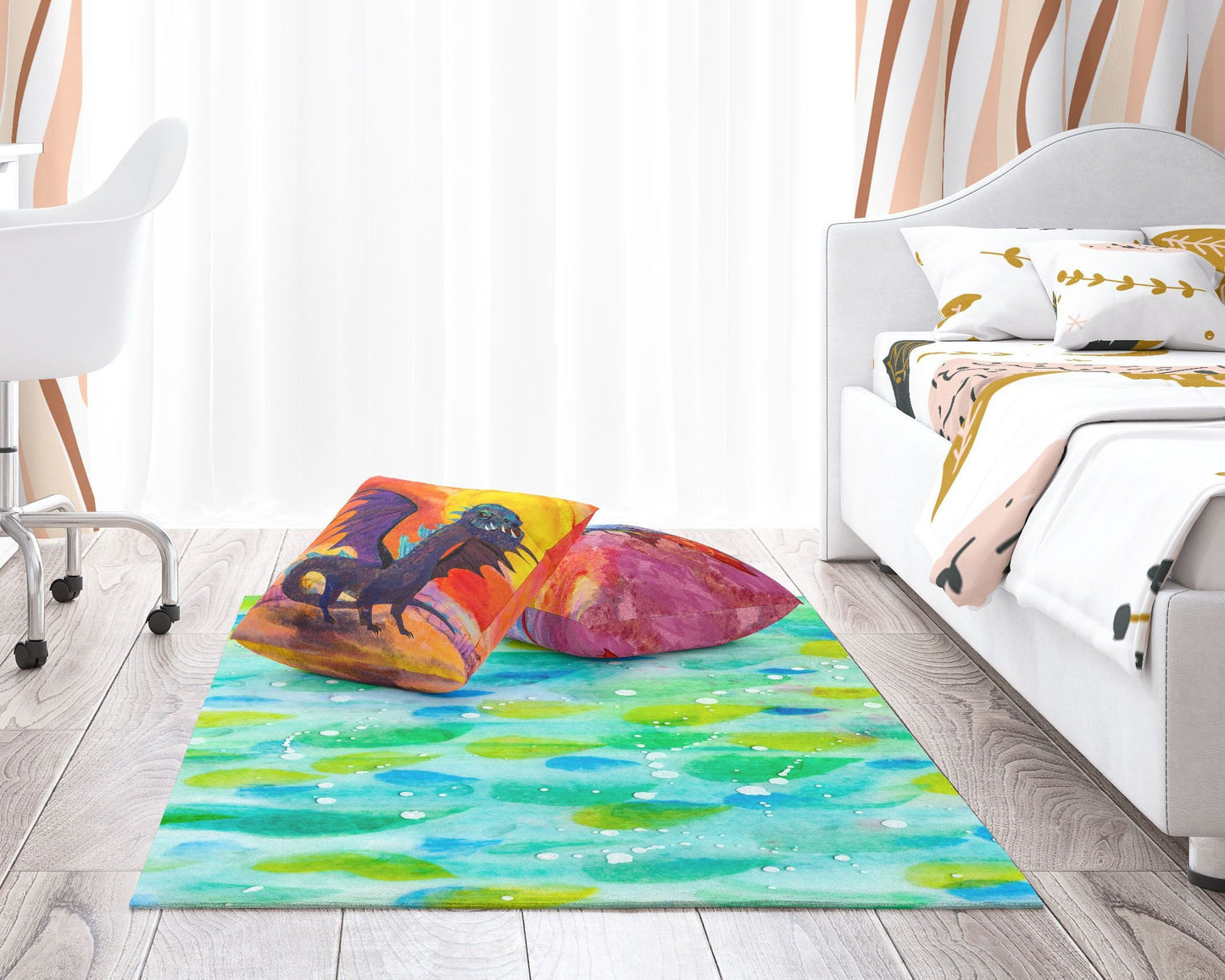 Rugs And Carpet, Large Rug, Thick Carpet, Rectangle Area Rug, Green Rug, Abstract Rug, Modern Rug, Room Decor, Made In Usa, Flat Woven Rug