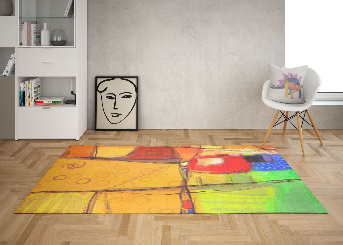 Best Area Rug, 6X9 Rug, Rectangle Rug, Rainbow Rug, Abstract Rug, Contemporary Rug, Farmhouse Area Rug, Made In Usa, Flat Woven Rug