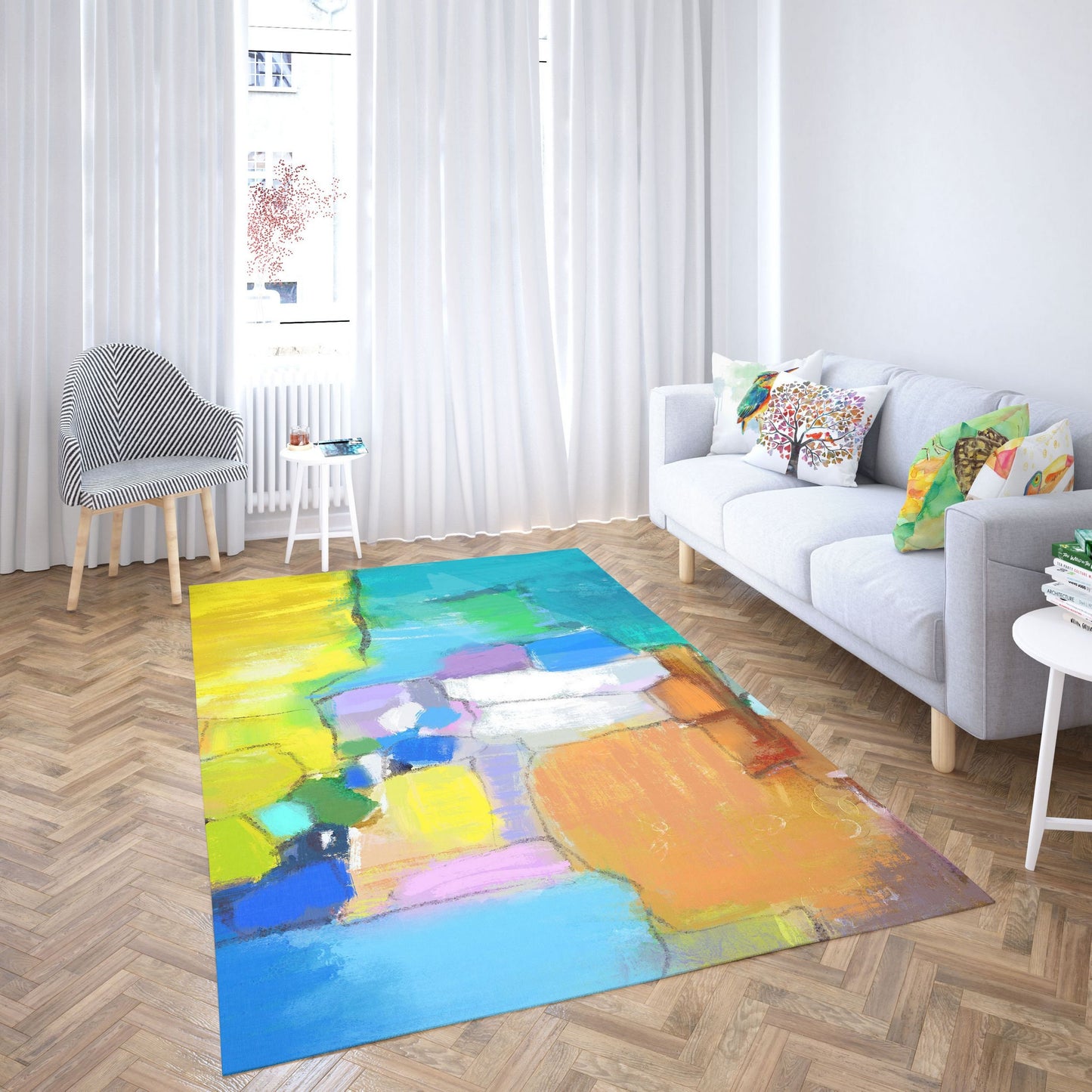 Rugs And Carpet, Large Rug, Thick Carpet, Rectangle Rug, Colorful Rug, Abstract Rug, Stylish Carpet, Home Decor, Made In Usa, Flat Woven Rug