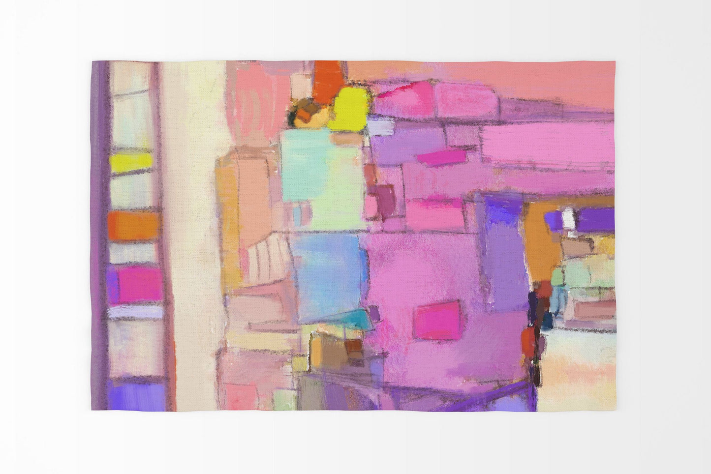 Area Rug Gift For Her, Thick Carpet, Rectangle Area Rug, Pink Rug, , Contemporary Rug, Rug For Decor, Made In Usa, Flat Woven Rug
