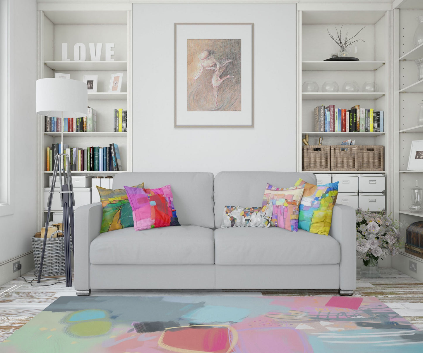 Carpet Rug, Thick Carpet, Rectangle Rugs, Rainbow Rug, Abstract Rug, Rustic Rug, Large Living Room Rug, Made In Usa, Flat Woven Rug