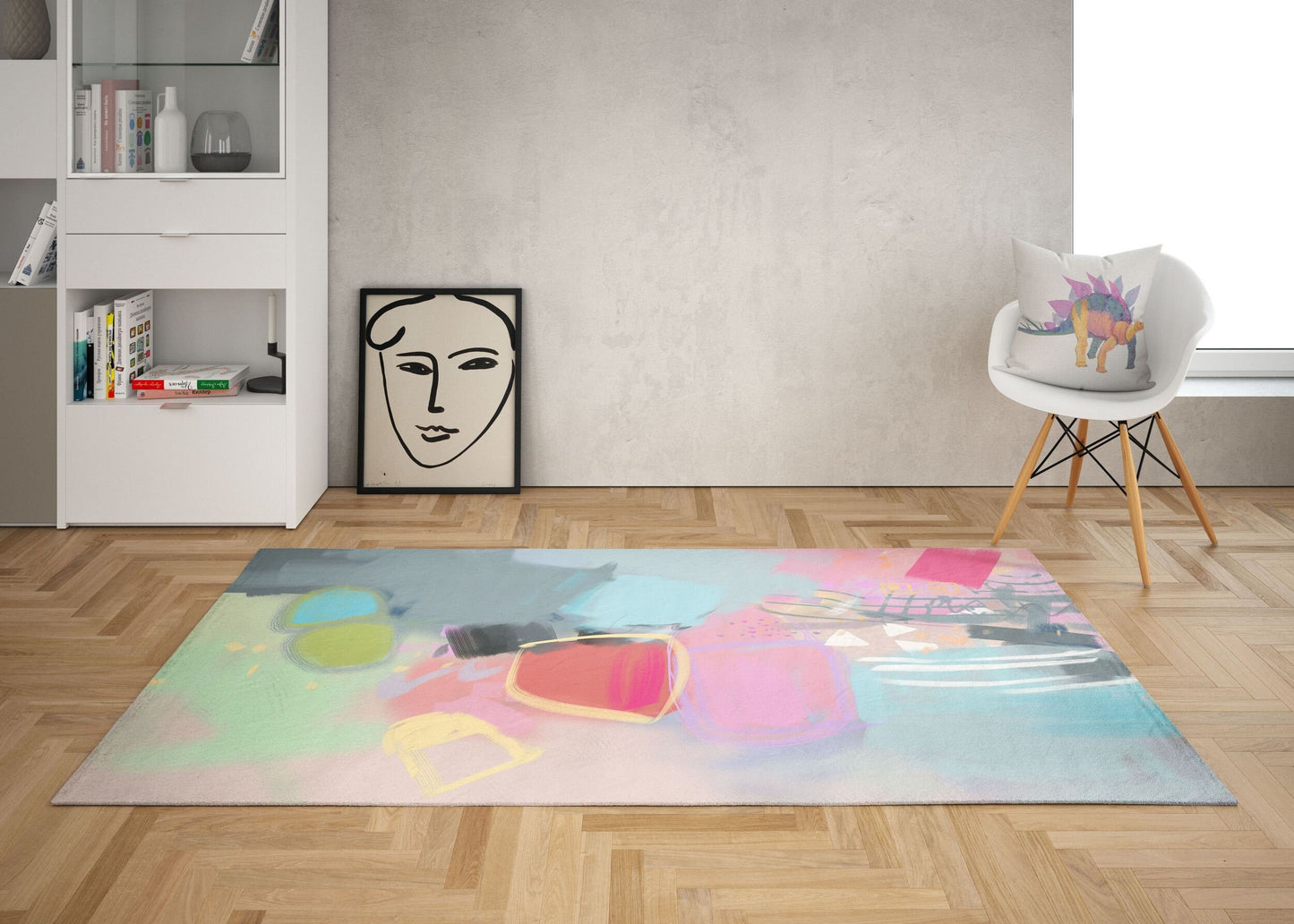 Carpet Rug, Thick Carpet, Rectangle Rugs, Rainbow Rug, Abstract Rug, Rustic Rug, Large Living Room Rug, Made In Usa, Flat Woven Rug