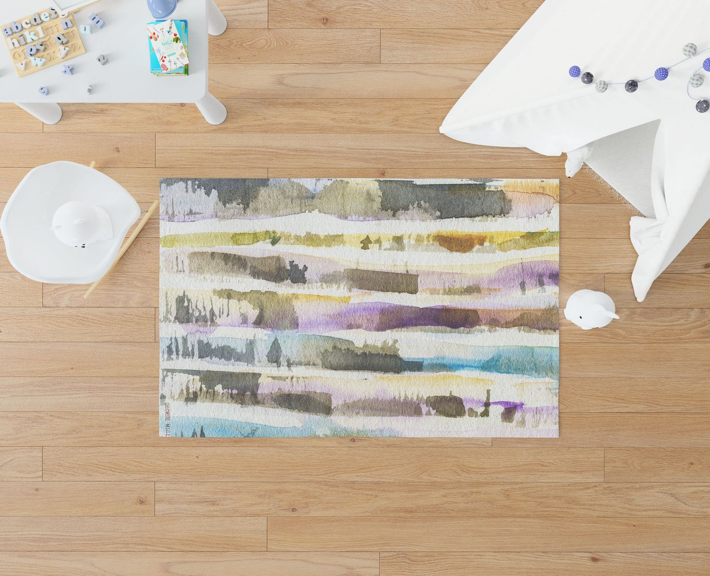 Area Rug, Large Rug 8X12, Thick Carpet, Rectangle Rug, Rainbow Rug, Abstract Rug, Modern Rugs, Living Room Rug, Made In Usa, Flat Woven Rug