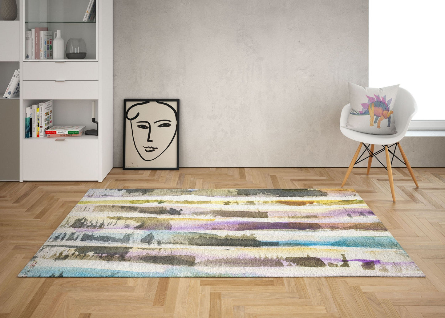 Area Rug, Large Rug 8X12, Thick Carpet, Rectangle Rug, Rainbow Rug, Abstract Rug, Modern Rugs, Living Room Rug, Made In Usa, Flat Woven Rug