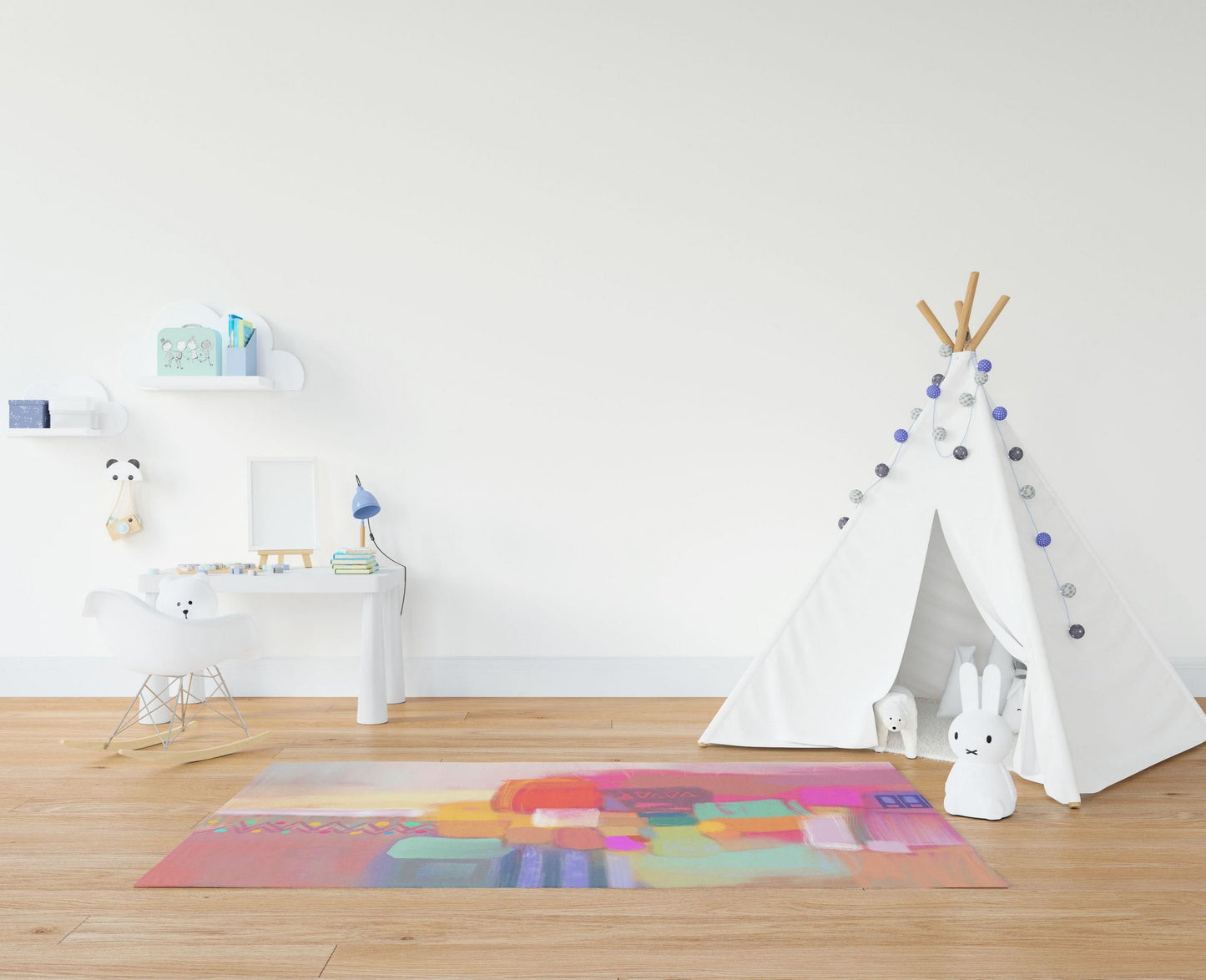 Area Rug, Large Rug 8X12, Thick Carpet, Rectangle Rug, Rainbow Rug, Abstract Rug, Contemporary Rug, Farmhouse Area Rug, Made In Usa
