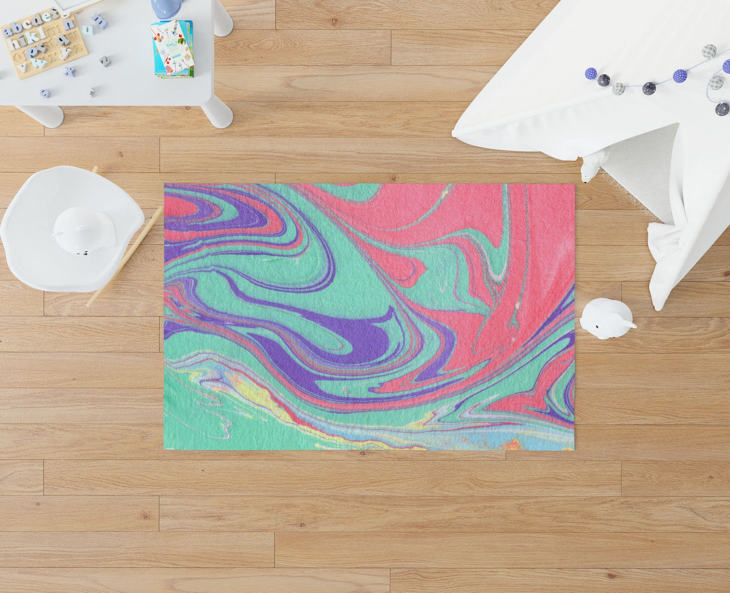 Carpet, Area Rug 4X6, Durable Rug, Rectangle Rugs, Colorful Rug, Abstract Rug, Modern Area Rug, New Home Gift, Made In USA, Flat Woven Rug