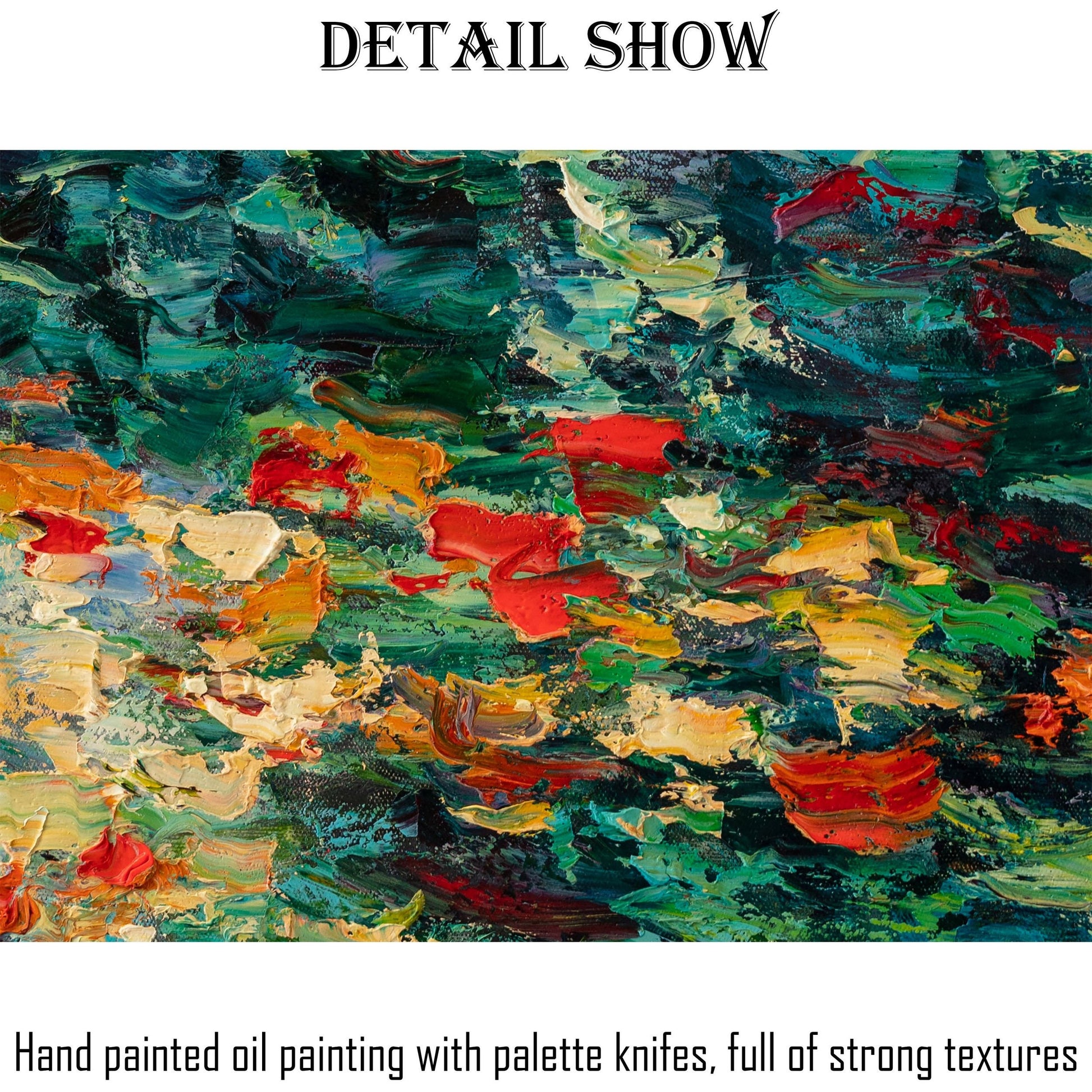 Experience the serenity of nature with Original Oil Painting Pond with Waterlilies by George Miller
