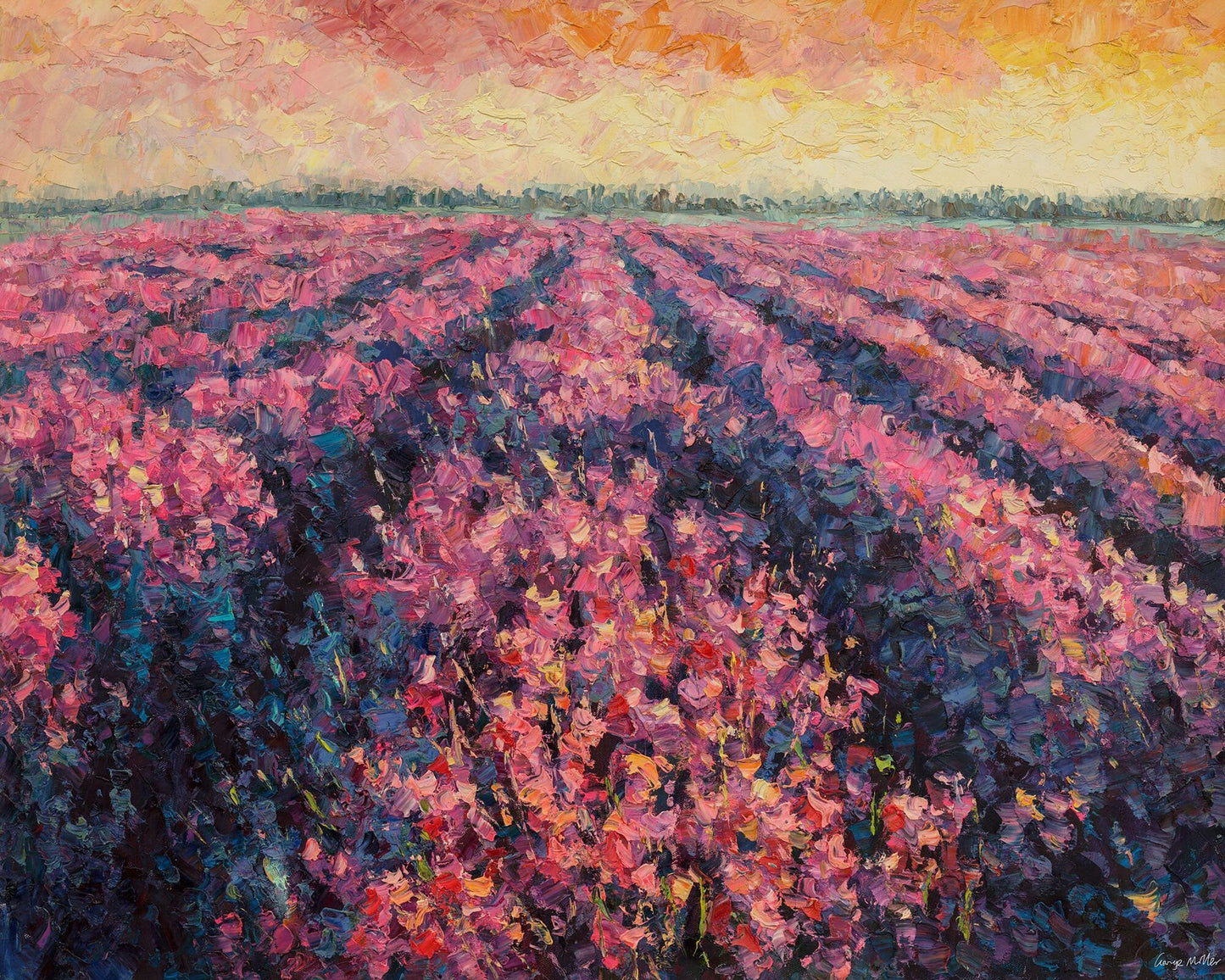 French Lavender Fields Oil Painting, Canvas Wall Art, Paintings On Canvas, Large Wall Art, Palette Knife Oil Painting, Modern Painting