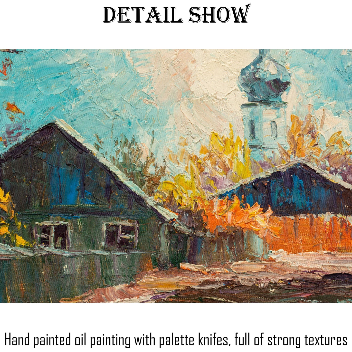 Winter Landscape Oil Painting, Canvas Wall Art, Oil On Canvas Painting, Landscape, Oversized Painting, Modern Wall Art, Impasto Oil Painting