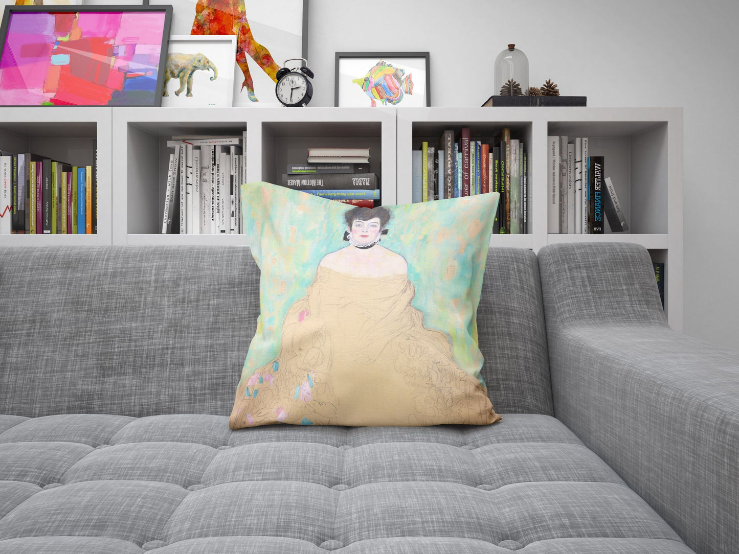 Gustav Klimt Famous Painting Amalie Zuckerkandl Pillow Case, Abstract Throw Pillow Cover, Artist Pillow, Art Nouveau 22X22 Pillow Cover