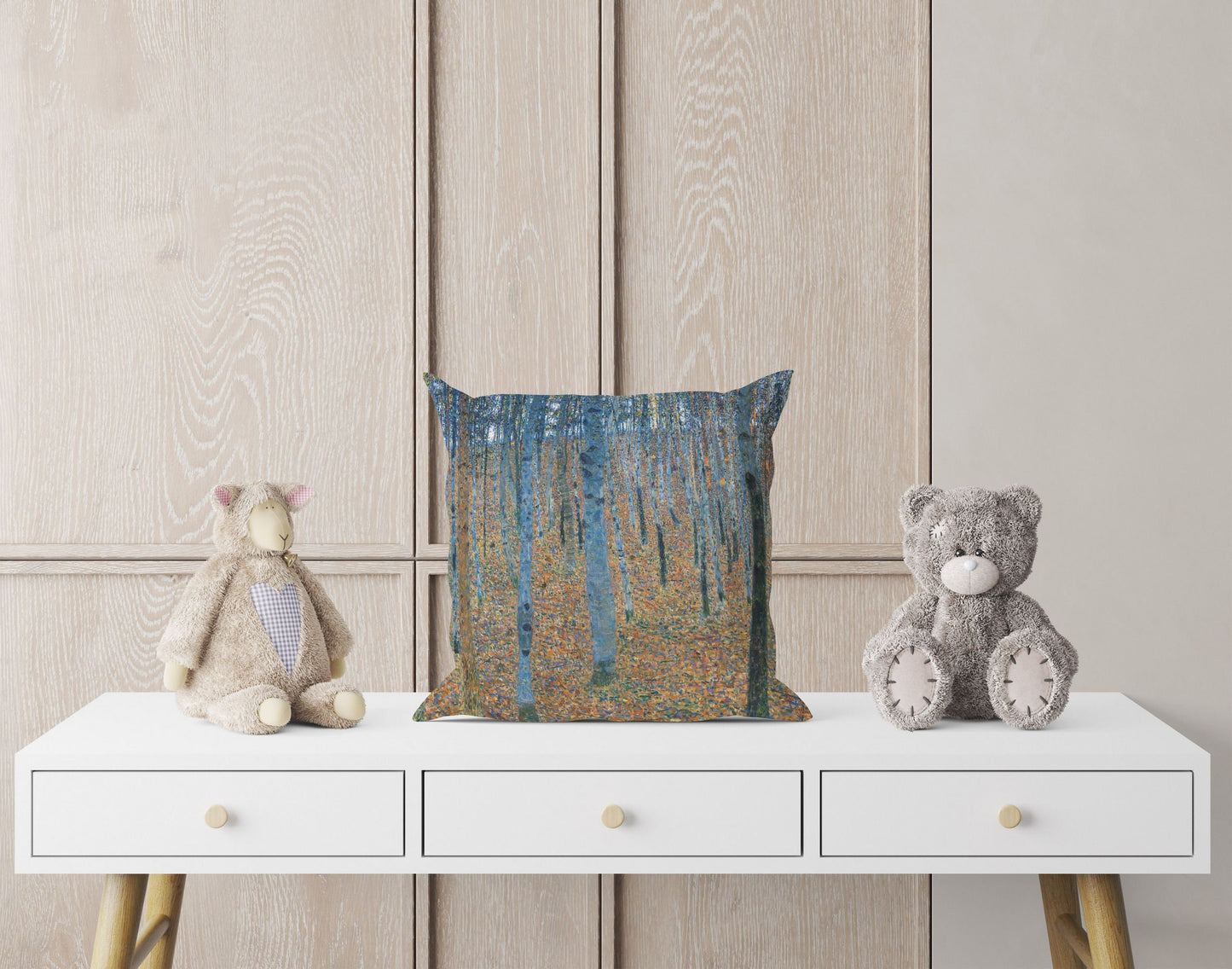Gustav Klimt Famous Art Beech Grove Pillow Case, Abstract Throw Pillow Cover, Soft Pillow Cases, Art Nouveau Pillow, 18 X 18 Pillow Covers