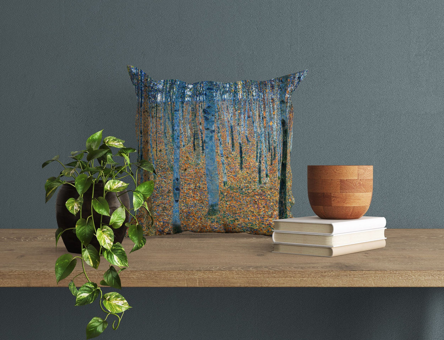 Gustav Klimt Famous Art Beech Grove Pillow Case, Abstract Throw Pillow Cover, Soft Pillow Cases, Art Nouveau Pillow, 18 X 18 Pillow Covers