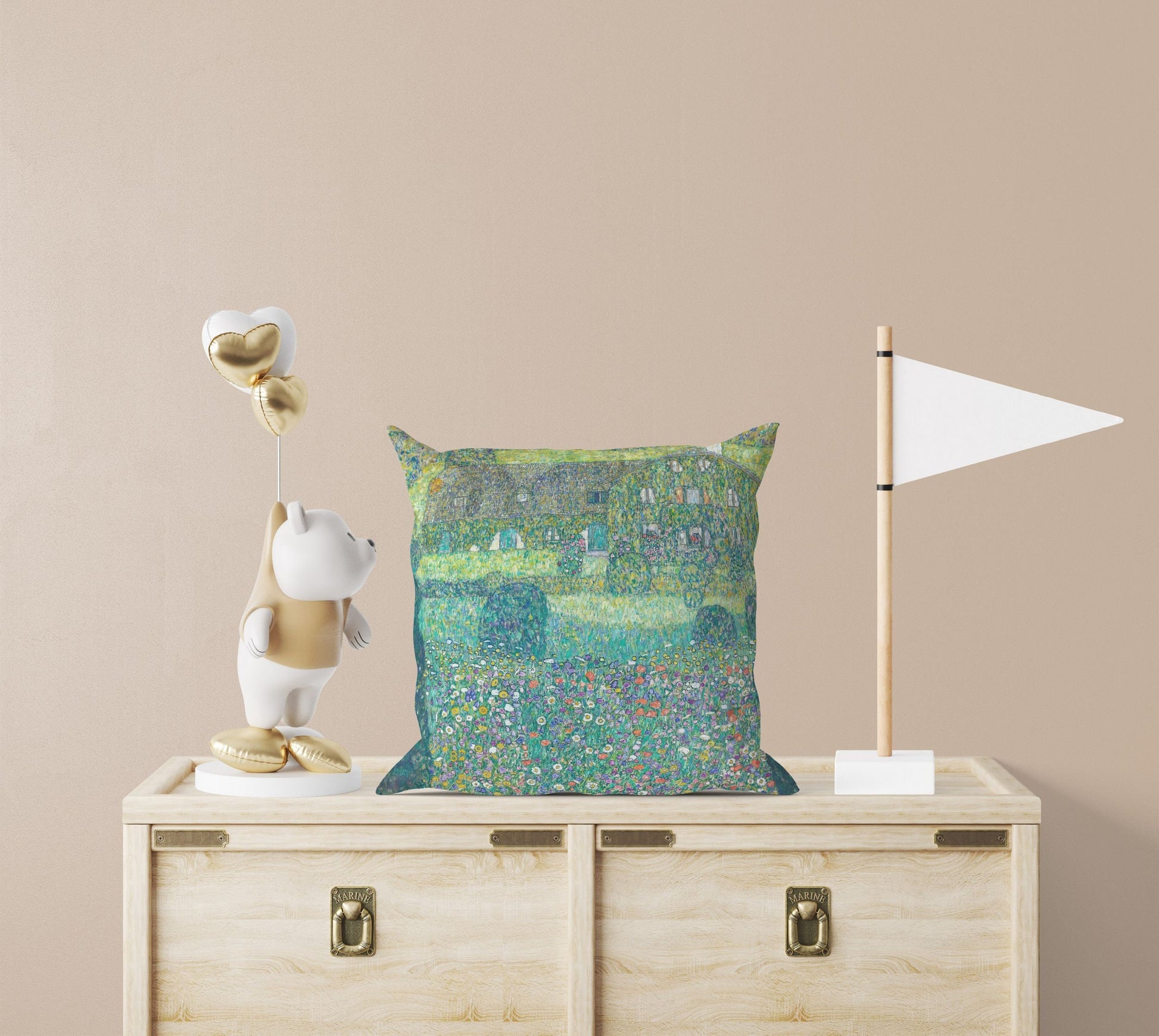 Gustav Klimt Famous Art Forester'S Lodge In Weissenbach I Pillow Case, Abstract Pillow, Soft Pillow Cases, Green Pillow Cases, Modern Pillow