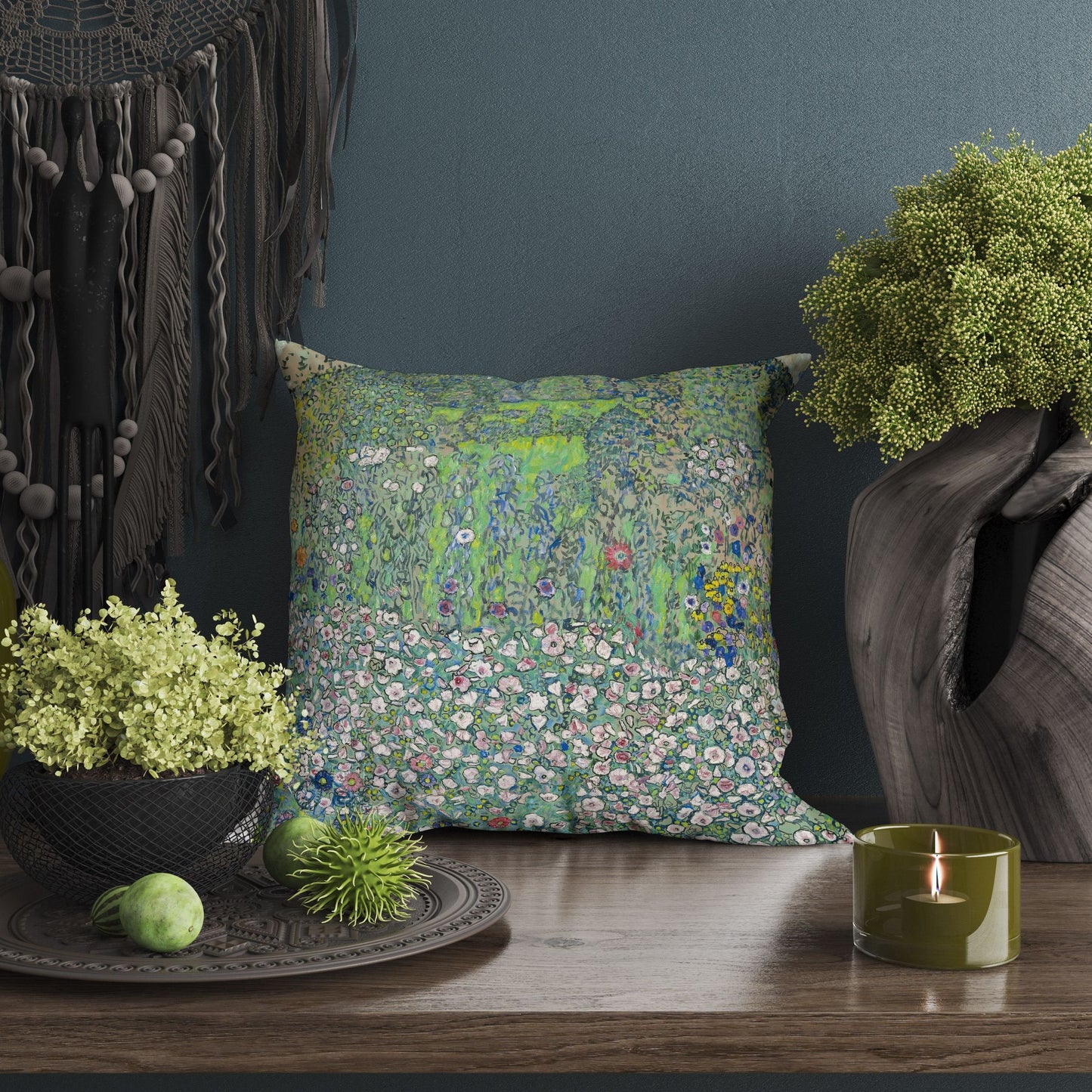 Gustav Klimt Famous Art Garden Landscape With Hilltop, Decorative Pillow, Abstract Throw Pillow, 22X22 Pillow Cover, Indoor Pillow Cases